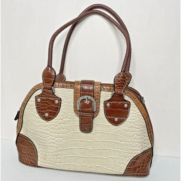 Vintage Western Purse Cream and Brown - Picture 1 of 11